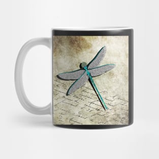 Dragonfly Teal Vintage Graphic Art Journals & Gifts Insect Gift Mug